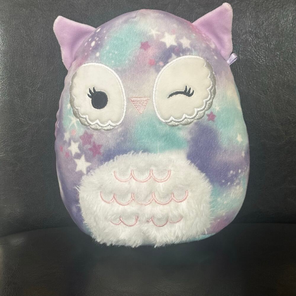 Squishmallows 8" Solina the Winking Galaxy Owl Plush Tie Dye Starry Squad